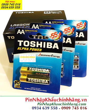 COMBO 1 HỘP 12vỉ (24viên) Pin AA 1.5v Super Alkaline Toshiba Alpha LR6GCH BP-2PV _Giá chỉ 288.000/Hộp